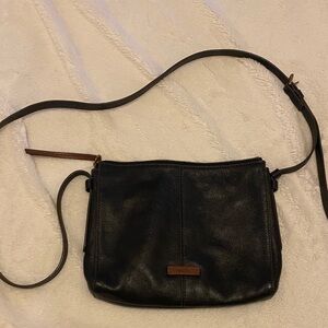 Fossil Black Leather Crossbody Bag